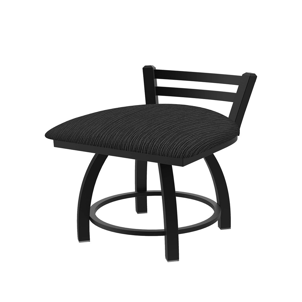 411 Jackie 18" Low Back Swivel Vanity Stool with Black Wrinkle Finish and Graph Coal Seat