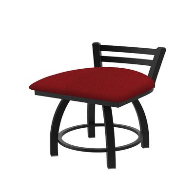 411 Jackie 18" Low Back Swivel Vanity Stool with Black Wrinkle Finish and Graph Ruby Seat