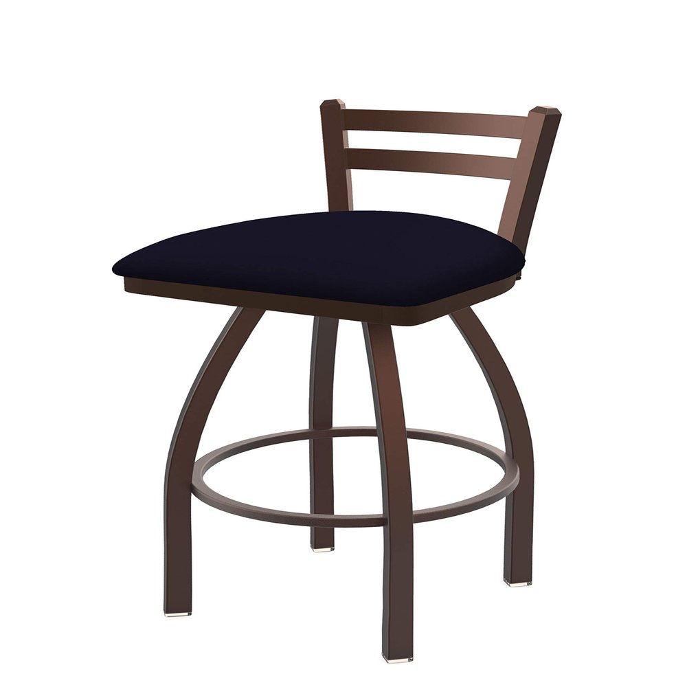 411 Jackie 25" Low Back Swivel Counter Stool with Bronze Finish and Canter Twilight Seat