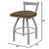 821 Catalina 30" Low Back Swivel Bar Stool with Anodized Nickel Finish and Graph Cork Seat view 2