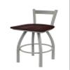 821 Catalina 30" Low Back Swivel Bar Stool with Anodized Nickel Finish and Dark Cherry Maple Seat view 1
