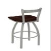 821 Catalina 30" Low Back Swivel Bar Stool with Anodized Nickel Finish and Dark Cherry Maple Seat view 2