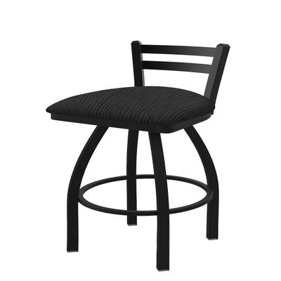 411 Jackie 30" Low Back Swivel Bar Stool with Black Wrinkle Finish and Graph Coal Seat