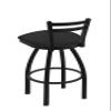 411 Jackie 30" Low Back Swivel Bar Stool with Black Wrinkle Finish and Graph Coal Seat view 2