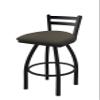 411 Jackie 30" Low Back Swivel Bar Stool with Black Wrinkle Finish and Graph Chalice Seat view 1