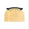 411 Jackie 30" Low Back Swivel Bar Stool with Black Wrinkle Finish and Natural Oak Seat view 3