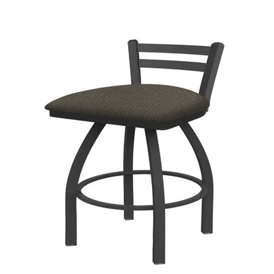 411 Jackie 30" Low Back Swivel Bar Stool with Pewter Finish and Graph Chalice Seat