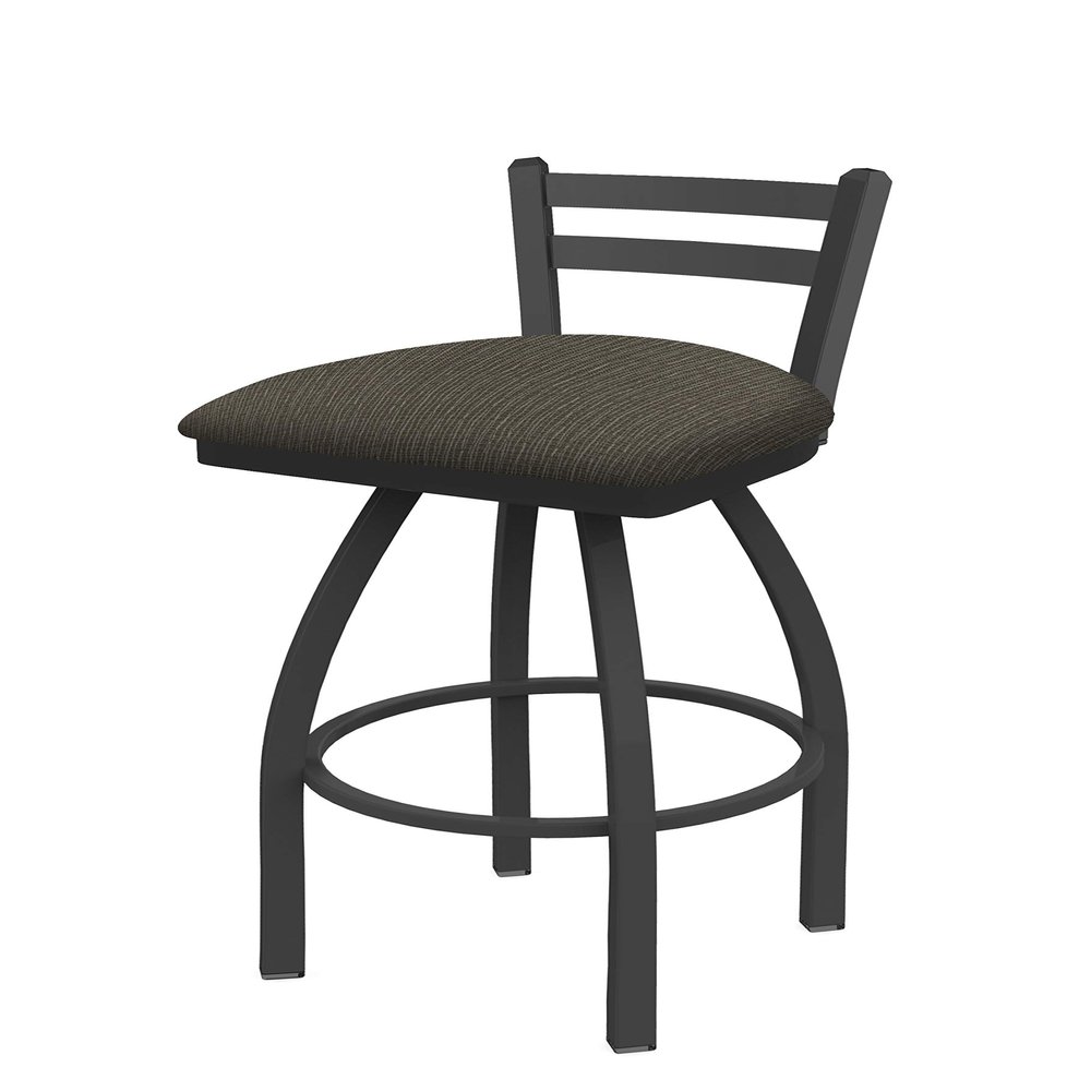 411 Jackie 30" Low Back Swivel Bar Stool with Pewter Finish and Graph Chalice Seat