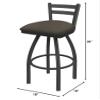 411 Jackie 30" Low Back Swivel Bar Stool with Pewter Finish and Graph Chalice Seat view 2