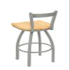 821 Catalina 30" Low Back Swivel Bar Stool with Anodized Nickel Finish and Natural Oak Seat view 3