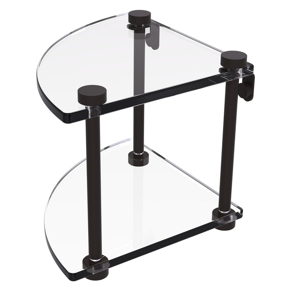 Allied Brass NS-3-ORB Two Tier Corner Glass Shelf, Oil Rubbed Bronze