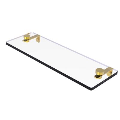 Allied Brass NS-1/16 16 Inch Vanity Beveled Edges Glass Shelf, Polished Brass