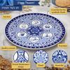 Aviv Judaica Passover Renaissance Seder Plate 13" Porcelain Round Seder Tray with Ornate Floral Pattern Extra Large Pessah Kaarah Artistic Seder Dish by Jessica Sporn Pesach Table Decorations view 3