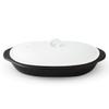 Ranchant Elliptical Microwave Grilling Kun, Moon White, Multi, 5.5 x 8.9 x 2.6 inches (14 x 22.5 x 6.5 cm), Includes Recipe, Arita Ware Made in Japan view 1