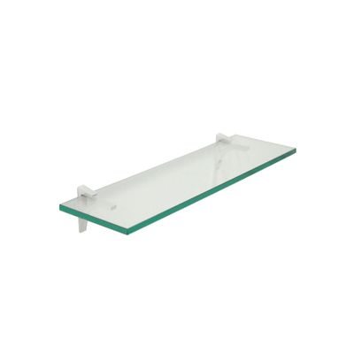 Clear Floating Glass Shelf 6" X 33" in Chrome