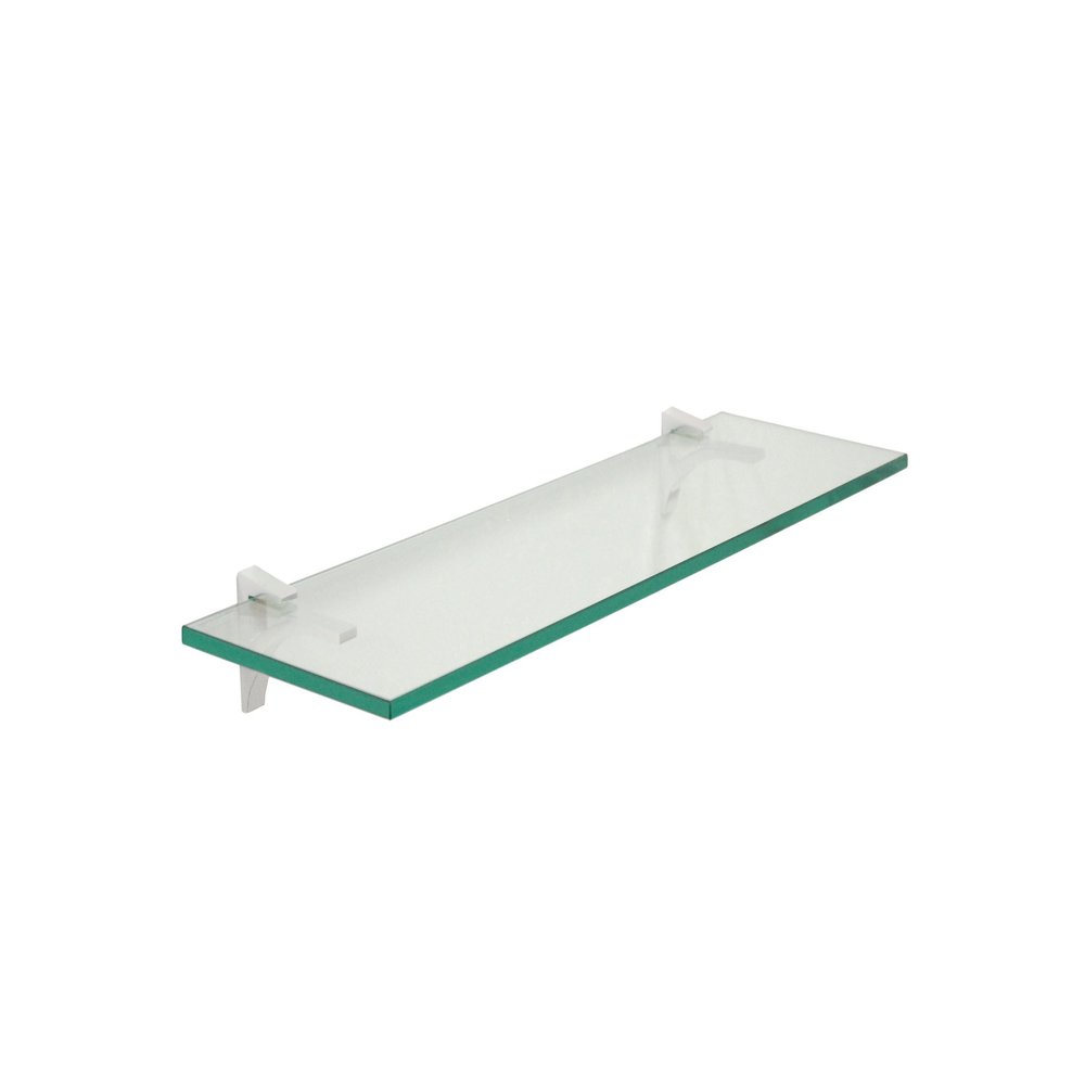 Clear Floating Glass Shelf 6" X 33" in Chrome