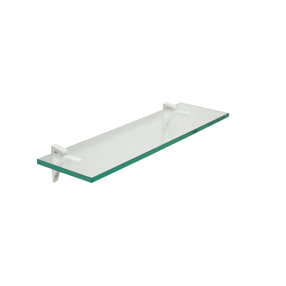 Clear Floating Glass Shelf 6" X 33" in White