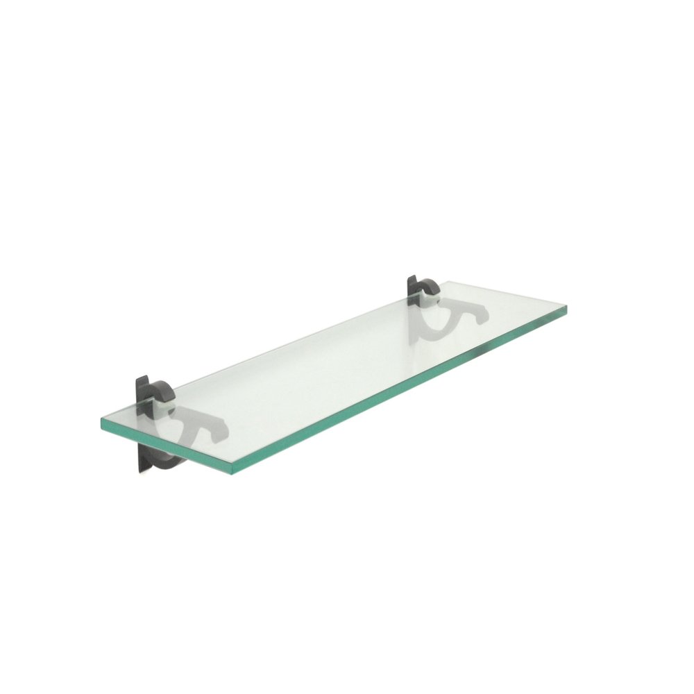 Clear Floating Glass Shelf 6" X 33" in Black