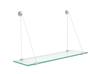 Spancraft Clear Hanging Glass Shelf 8" X 33" Brushed Steel Finish view 1