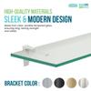 Spancraft Clear Hanging Glass Shelf 8" X 33" Brushed Steel Finish view 3