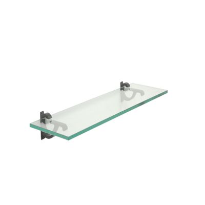 Clear Floating Glass Shelf 10" X 33" in Black