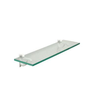 Clear Floating Glass Shelf 10" X 33" in White