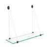 Clear Hanging Glass Shelf 12" X 33" Black Finish view 1