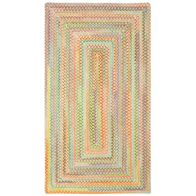 2'3" x 9' Runner Made-to-Order Capel Rug 0450QS00270900150 Light Yellow Color Hand Braided in USA "Baby's Breath Collection" Concentric Pattern