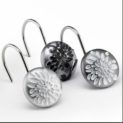 Popular Bath Shower Hooks, Erica Collection, Grey