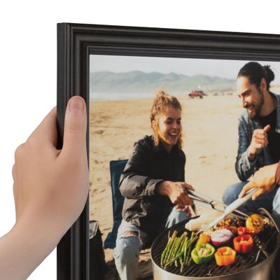 ArtToFrames 14x14 Inch Brown Picture Frame, This 1.00 Inch Custom Poster Frame is Walnut - Comes with Regular Glass and Corrugated Backing (WOM0066-60823-YWAL-14x14)
