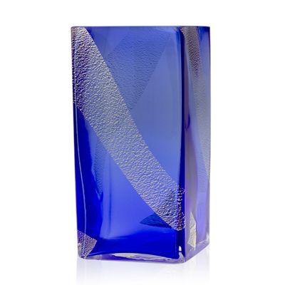 ADERIA F77675 Flower Vase Square BL Gold Straight Height 9.8inches(25cm) Tsugaru Vidro Made in Japan