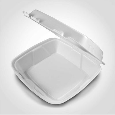 Foam Hinged Lid Carryout Containers Large, Single Compartment w/ Optional Lid Vents 9" X 9" X 3-1/4"