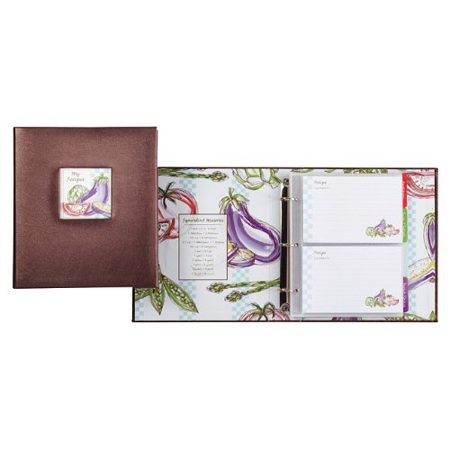 CR Gibson Solid Pocket Page Recipe Book, Primavera Design, 4 x 6-Inch Cards