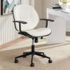 55 Downing Street Julian White Fabric and Steel Adjustable Swivel Office Chair view 1