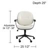 55 Downing Street Julian White Fabric and Steel Adjustable Swivel Office Chair view 2