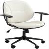 55 Downing Street Julian White Fabric and Steel Adjustable Swivel Office Chair view 3