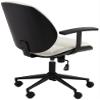 55 Downing Street Julian White Fabric and Steel Adjustable Swivel Office Chair view 4