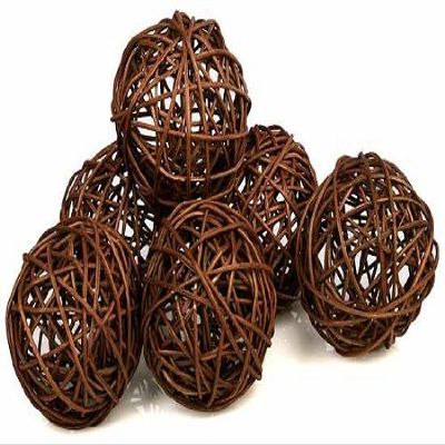 2 Packages of 6-Brown Twig Grapevine Balls-12 Total Balls