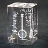 3D Laser Engraved Crystal Cube | Paperweight | Banjo view 1