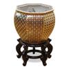 ChinaFurnitureOnline Porcelain Japanese Fishbowl Planter 12 Inch Gilded Yosegi view 1