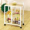 New White Kitchen Cart with Wood Top ACS002668 view 1