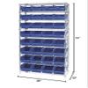 QUANTUM STORAGE SYSTEMS WR9-207BL Wire Heavy Duty 9 Shelves 74" H x 36" W x 12" D with 32 Blue Bins 12" L x 9" W x 6" H view 2