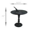 Verdigris Finished Cast Iron Dragonfly Sundial with Pedestal view 4