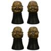ChinaFurnitureOnline 4-Emotion Brass Buddha Asian Figurine with Black Wooden Stand view 1