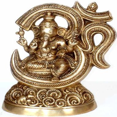 Ganesha Within Aum - Brass Statue