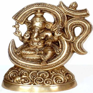 Ganesha Within Aum - Brass Statue