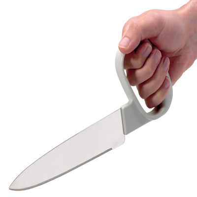 Homecraft Reflex Carving Utensils, Chefs Knife, Lightweight Closed Finger Cutting Tools, Helps with Grip for Weakened Hand and Minimizes Movements of The Wrist with Angled Blade
