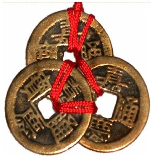 Chinese Feng Shui Coins for Wealth and Success-Two Sets of Three with Red Envelopes