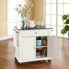 Crosley Furniture Compact Granite Top Small Rolling Cart with Shelves, Microwave Stand with Towel Rack, White view 4