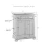 Crosley Furniture Alexandria Granite Top Small Portable Rolling Kitchen Island Storage Cart, Microwave Stand, Mahogany view 3